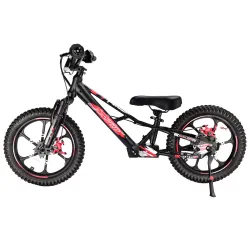 Pῡr-Speed 16" Xtreme Electric Balance Bike for Kids With Red Front and Rear Hydraulic Brake Calipers